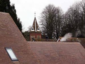 Brown Heather clay roof tiles at Micheldever School
